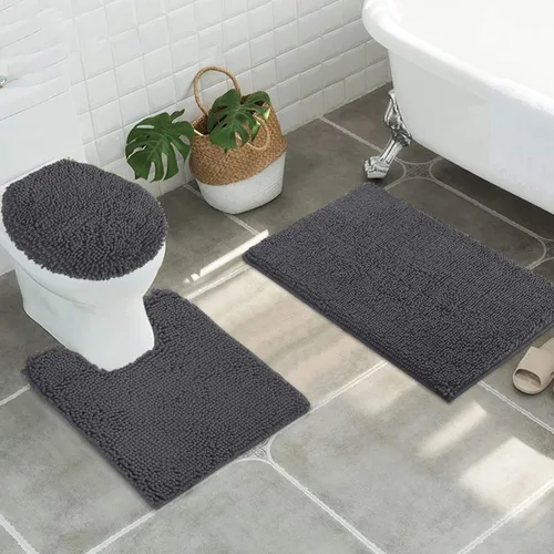 Miniatura 34 de MAYSHINE Alfombra de Baño de Chenilla Afelpada Extra Suave, Súper Absorbente, Alfombra de Baño Antideslizante Microfibra Esponjosa