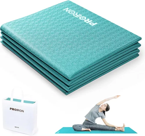 Miniatura 9 de PROIRON Esterilla de Yoga Plegable 0.24"/0.16" para Entrenamiento en Casa y Viajes, Esterillas de Yoga de Viaje Antideslizantes con Bolsa
