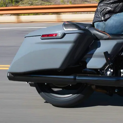 Miniatura 7 de Alforjas de ABS extendidas gris Gunship de 4 pulgadas para Harley Touring CVO Street Electra Glide 2014-2023