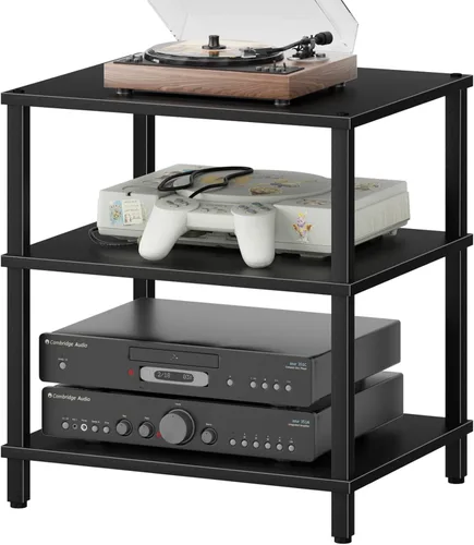 Soporte para reproductor multimedia AV de 3 niveles, gabinete estéreo, gabinete estéreo moderno, estante de consola de juegos, soporte de TV de