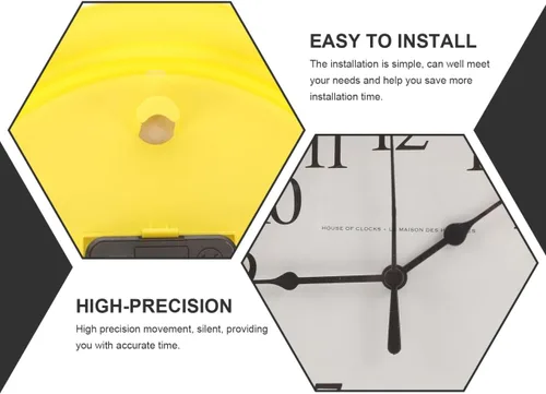 Miniatura 7 de ULTECHNOVO Reloj de pared redondo silencioso sin tictac de 9.84 pulgadas, color amarillo, diseño moderno para cocina, dormitorio, sala de estar