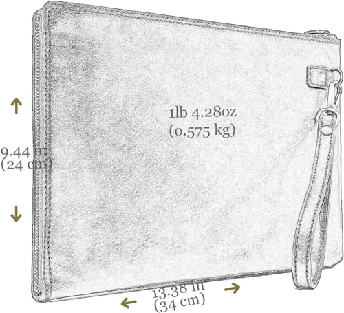 Miniatura 6 de Bolso de mano de cuero para hombre, organizador de muñeca, maletín hecho a mano en Italia, resistencia al tiempo, Marrón