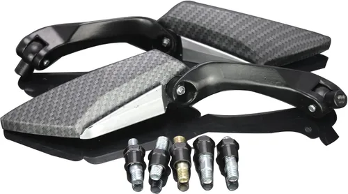 Miniatura 2 de 1Pair Black Carbon Mini Motorcycle Mirrors Compatible for 2012 Moto Guzzi Griso
