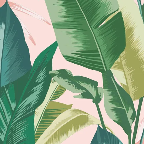 Miniatura 4 de Envy Leaf It Out Sunrise - Papel pintado extraíble, color rosa