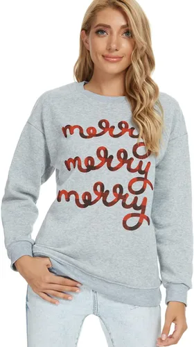Miniatura 3 de Barlver Suéteres de forro polar de Navidad para mujer, sudaderas mullidas de manga larga con gráficos navideños