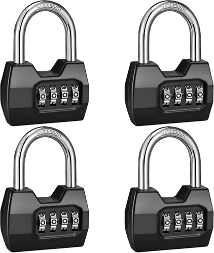 Miniatura 29 de 1 Paquete disecu Candado de Combinación de 4 Dígitos, Impermeable para Exteriores, para Casillero de Gimnasio Escolar, Cerca, Portón, Cobertizo, Rosa
