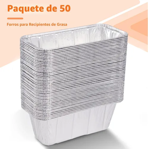 Miniatura 6 de Paquete de 50 accesorios para plancha Blackstone – Forros de taza de grasa compatibles con plancha Blackstone 5017, bandeja de goteo desechable