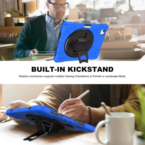 Miniatura 4 de IVY Funda con función atril de 360 grados compatible con Samsung Galaxy Tab A 9.7 2015 (SM-T550) con correa para la muñeca y correa para el hombro
