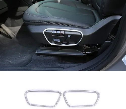 YIWANG - Marco de botón de ajuste lateral del asiento ABS cromado 2 piezas para BMW X1 F48 2016-2019, para BMW Serie 1 118i 120i 125i f52, para BMW