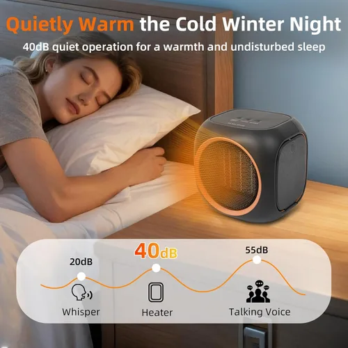Miniatura 5 de Calentador de Espacio con Calentador de Tazas, Calentadores de Espacio Eléctricos para Uso en Interiores con Termostato, Calentador de Velas Ideal