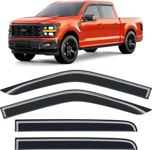 Miniatura 31 de Protectores de lluvia aptos para Dodge Ram 1500 2009-2024, Ram 2500 y 3500 2010-2025, deflectores de lluvia extragruesos para ventana, viseras