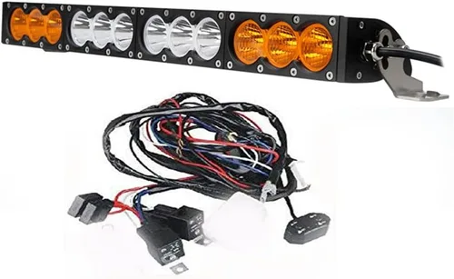 Barra de luz LED de una sola fila de 22 pulgadas, 120W, de doble color, luz todoterreno, luz de trabajo, luz de conducción todoterreno, luz