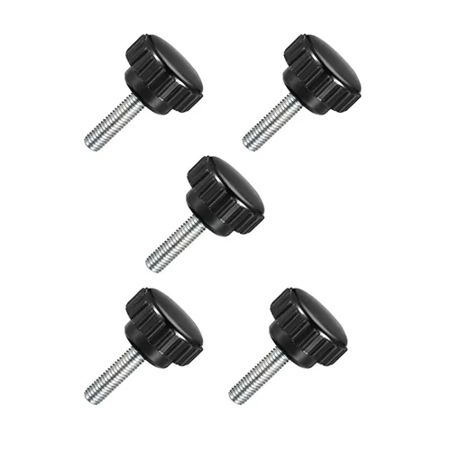 Miniatura 14 de TA-VIGOR 4 piezas M6 x 0.787 in tornillo de pulgar macho, rosca de acero al carbono, perillas moleteadas, agarre métrico M6 tornillo de pulgar