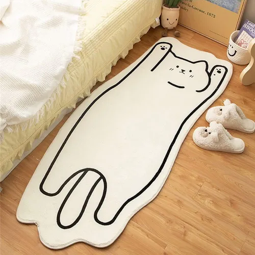Miniatura 4 de Alfombra de baño con diseño de gatos, absorbente, antideslizante, súper suave, de dibujos animados, para niños, sala de juegos, dormitorio, lavable