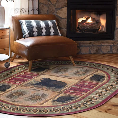 Miniatura 11 de Sierra Bear - Alfombras pequeñas de 4 x 6 pies para dormitorio, sala de estar y comedor, estilo casa de campo, estilo rústico, para interiores