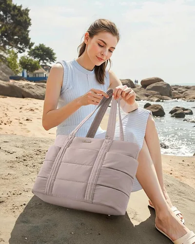 Miniatura 2 de LOVEVOOK: bolsa de mano para mujer, bolsa de trabajo grande acolchada para laptop, bolsa de viaje ligera con cremallera, regalos para mujer