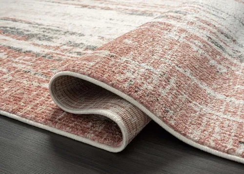 Miniatura 5 de Abani Laguna LAG110E - Líneas de goteo gris naranja (5'3" x 7'6")