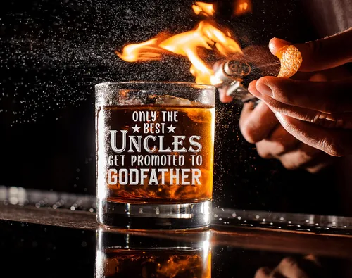 Miniatura 6 de Only The Best Uncles Get Promoted To Godfather - Vaso de whisky de 11 onzas – Regalo especial para padrino para comunión, bautismo, ¿serás mi padrino
