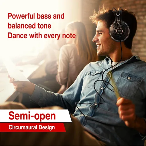 Miniatura 4 de Superlux HD681B Auriculares dinámicos sobre la oreja con cable con controlador de neodimio de 1.969 in, de un solo lado, semiabierto, graves