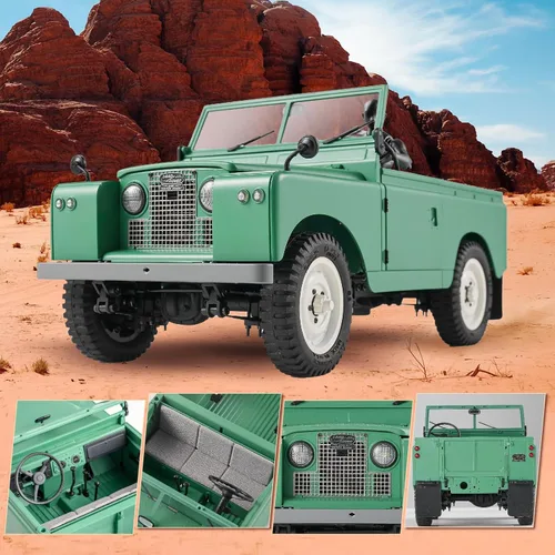 Miniatura 3 de BEEZRC FMS 1/12 RC Crawler Land Rover Series II RC RTR 4WD 2.4G Model Car Hobby RC Crawler RC Cars Offroad RC Truck Auto de control remoto con Verde