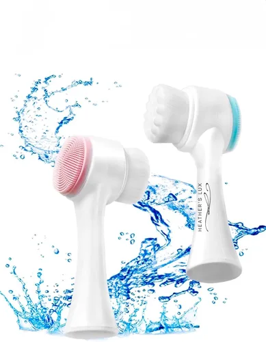 HEATHER'S LUX Cepillo de limpieza facial, cepillo suave y limpiador de silicona. Cuidado de la piel, exfoliación profunda de poros, masaje facial,
