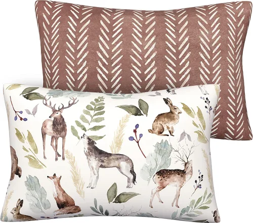 Pobi Baby - Funda de almohada de algodón de 13 x 18 pulgadas, paquete de 2 fundas de almohada de alta calidad para niños pequeños, tejido de jersey