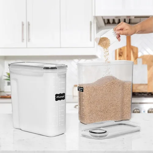 Miniatura 7 de Shazo Paquete de 2 (6.3L / 213OZ) Recipientes Herméticos EXTRA Grandes para Almacenamiento de Alimentos de Cereales para Almacenamiento de Alimentos