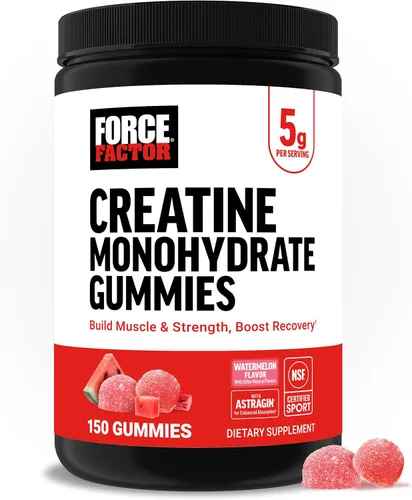 Miniatura 15 de Force Factor Gomitas de monohidrato de creatina, certificado NSF, dosis de 0.18 oz para hombres y mujeres para apoyar los músculos, la fuerza