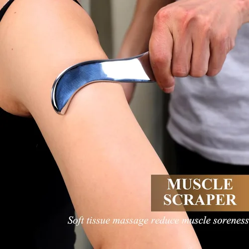Miniatura 2 de FeelFree Sport Herramienta de masaje de raspado Gua Sha de acero inoxidable - Herramienta de raspado muscular para tejidos blandos, terapia física