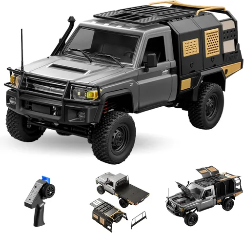 Auto a control remoto, escala 1/12 4WD todoterreno RC con luces LED, control proporcional de 2 velocidades, control proporcional de 2.4 GHz, todo