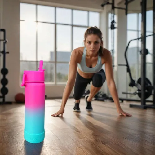Miniatura 6 de CHILLOUT LIFE Botella de agua aislada para niños de 22 onzas para la escuela con tapa con pajilla, a prueba de fugas y bonitas calcomanías Slushy
