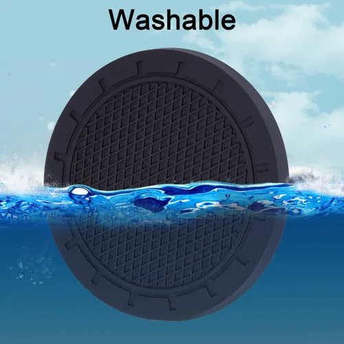 Miniatura 7 de Wisdompro - Posavasos para automóvil, paquete de 4 posavasos de PVC para automóvil, antideslizantes, universales, accesorios interiores de Negro