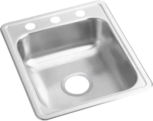 Miniatura 20 de Elkay D12522 Dayton Fregadero de Cocina de Acero Inoxidable de 25" de Empotrar de Una Sola Cubeta - 1 Orificio para Grifo