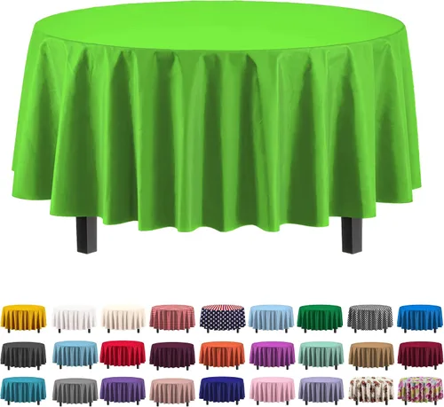 Miniatura 45 de Party Solids Paquete de 6 manteles de plástico prémium de 54 pulgadas x 108 pulgadas. Cubierta de mesa rectangular de plástico - Aqua