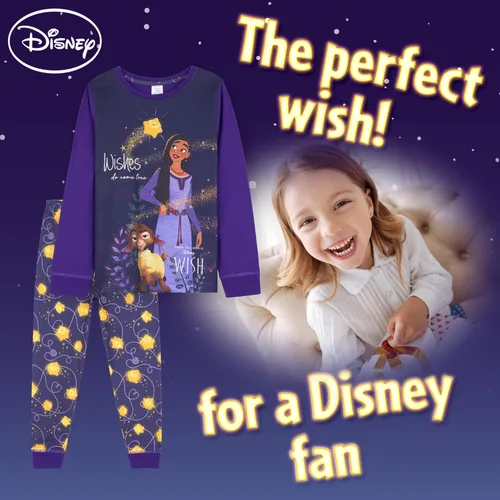 Miniatura 2 de Disney Wish - Pijama largo de 2 piezas para niñas, cómodo y transpirable, para descansar, regalos para niñas