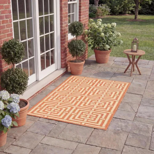 Miniatura 34 de SAFAVIEH Courtyard Collection CY6937 - Alfombra decorativa para interiores y exteriores, impermeable, fácil de limpiar, 2 pies 3 pulgadas x 6 pies 7