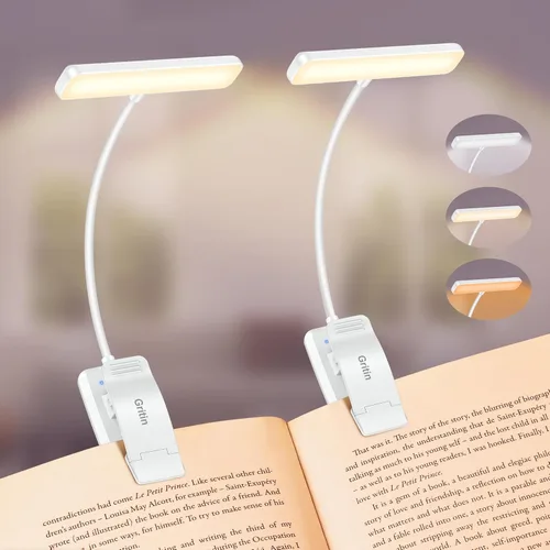 Miniatura 12 de Gritin Luz de Lectura Recargable de 19 LED para Leer en la Cama con Función de Memoria, Cuidado de los Ojos, 3 Temperaturas de Color, Brillo