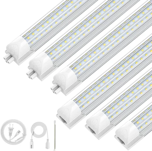 Miniatura 11 de CNSUNWAY Lámparas LED para tienda de 4 pies, luz LED en forma de D de 50W 7500LM 6500K luz blanca diurna, luz para garaje, enlazable con cubierta