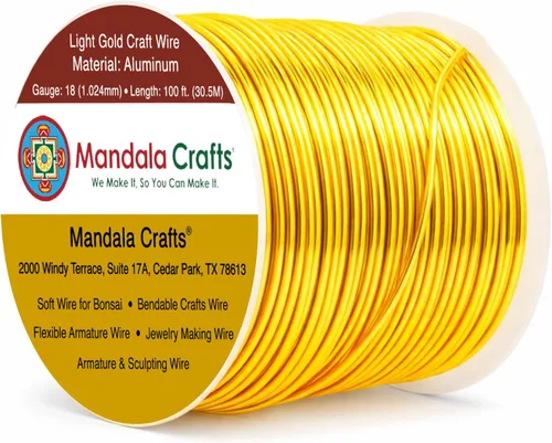 Miniatura 184 de Mandala Crafts - Alambre de aluminio anodizado de 8 calibre para hacer joyas - 9.75 m de alambre flexible negro colorido - Flexible para bonsái