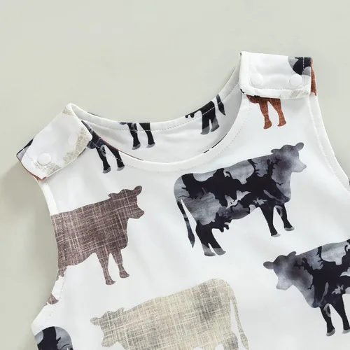 Miniatura 5 de Mubineo Mameluco sin mangas para bebé, niño, niña, de verano, vaquera, ropa unisex