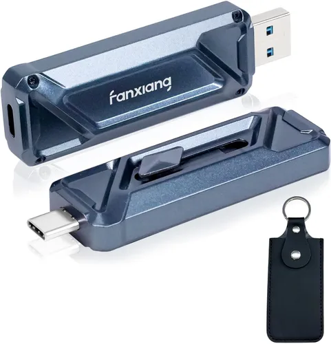Miniatura 9 de fanxiang Unidad USB SSD externa de 1 TB, 2050 MB/s USB-C y USB-A SSD portátil de 1 TB, grabación y almacenamiento HDR 4K ProRes, aleación de zinc