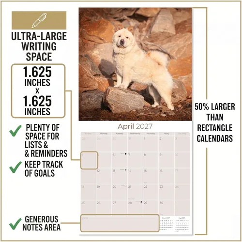Miniatura 4 de Calendario Chow Chow 2025 2026 – Calendario mensual de pared de raza de perro – 12 x 24 pulgadas abierto – Papel grueso sin sangrado – Regalar