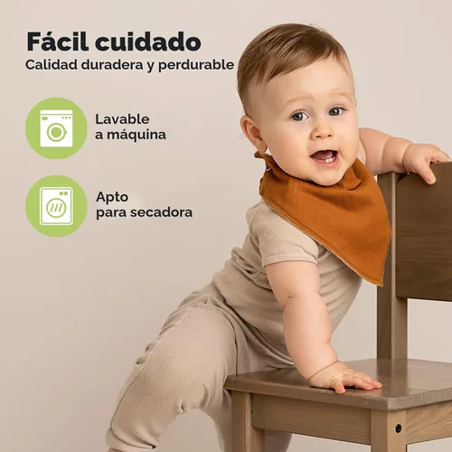 Miniatura 7 de KeaBabies Paquete de 8 baberos orgánicos tipo bandana para bebés para niños y niñas, baberos triangulares súper absorbentes para babear y dentición