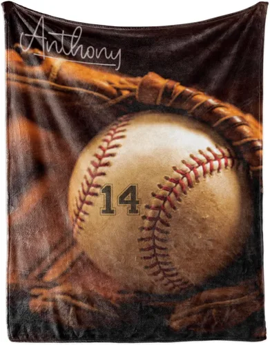 Miniatura 27 de Manta suave personalizada para bebés: manta de diseño de béisbol personalizada para niños con nombre y número, regalos de ropa de cama para bebés