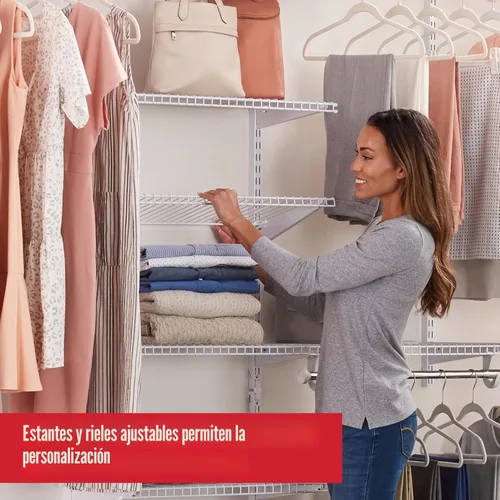 Miniatura 3 de Kit de armario clásico con configuración personalizable de titanio por Rubbermaid, 3-6 ft, FG3H1102TITNM Blanco