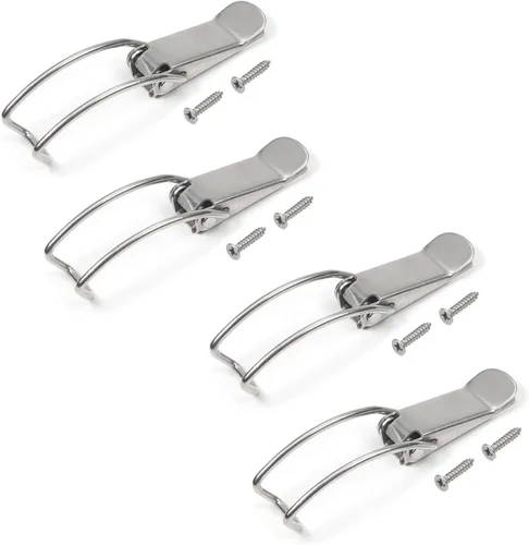 Miniatura 6 de 3.43 pulgadas de longitud 304 de acero inoxidable con resorte de cierre sin agujero de bloqueo, cerraduras con resorte, cierres para caja