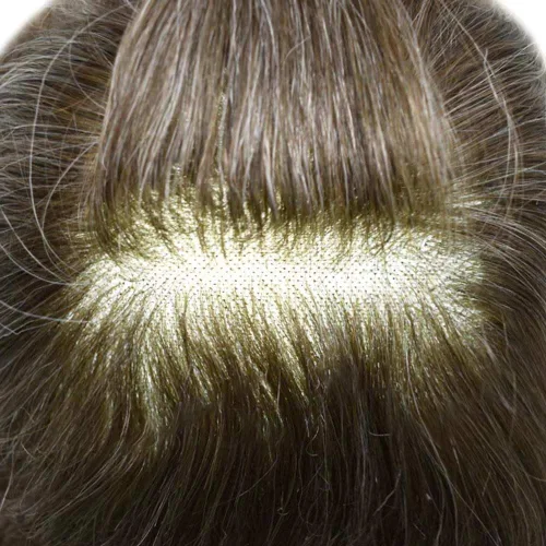 Miniatura 181 de Sistema de repuesto de cabello humano europeo con encaje frontal suizo para hombre, tupé para hombre, pieza de cabello, nudo blanqueado, línea #17