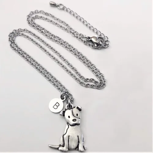 Miniatura 5 de Collar personalizado de Pitbull inicial y piedra natal opcional Memorial de Pitty Dog Regalo de Pit Bull
