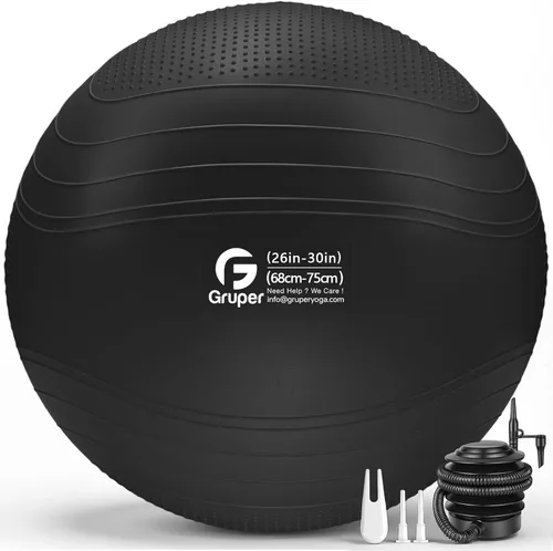 Miniatura 17 de Gruper Pelota de yoga, pelota de ejercicio antideslizante extra gruesa para entrenamiento, yoga, embarazo, 4 tamaños de silla anti estallido