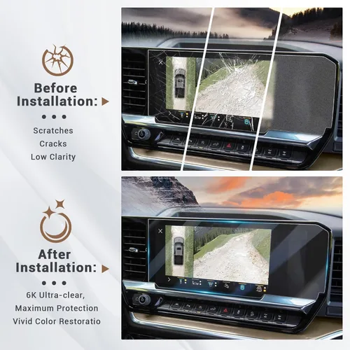 Miniatura 6 de Paquete de 3 protectores de pantalla para Silverado 2022 2023 2024 2025 2026 Chevy Silverado 2500 HD Accesorios 2026 Silverado Protector de pantalla